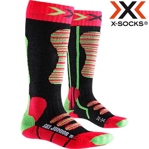 X100097R281 35/38 - Шкарпетки лижні дитячі SKI JUNIOR R281 Coral/Green